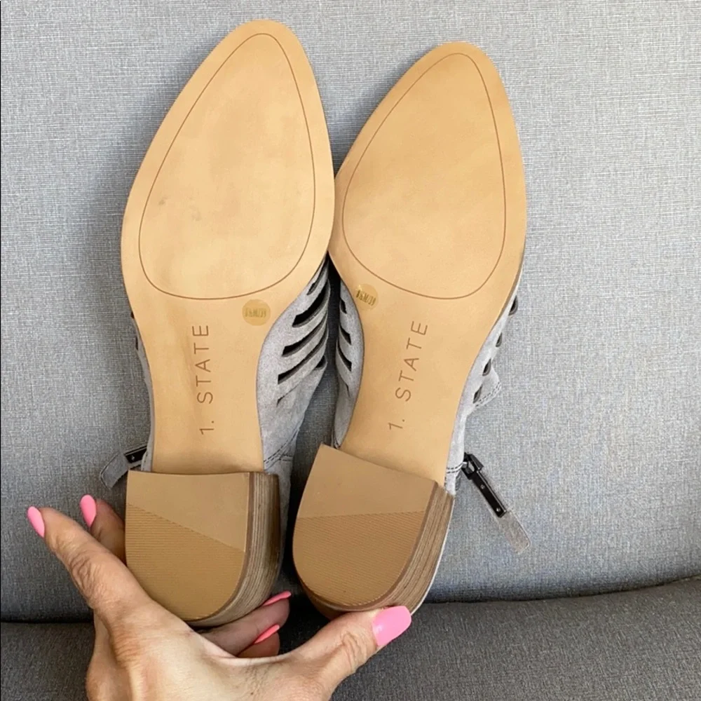 1. State Taupe Cutout Suede Ankle Booties NWOT